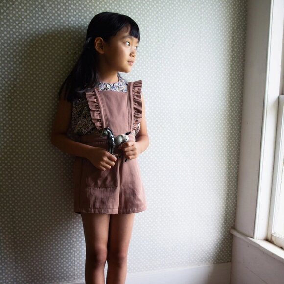 NWT Soor Ploom Jojo Playsuit in Henna 3YR Brown Ruffle Overalls Jumper Romper - Picture 4 of 14